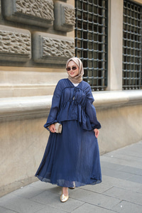 Etekli Kimono Takım Lacivert