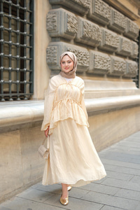 Etekli Kimono Takım Sarı