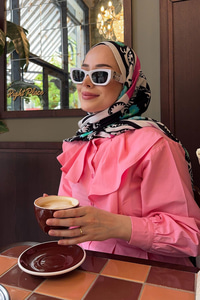 Etekli Poplin Takım Pembe