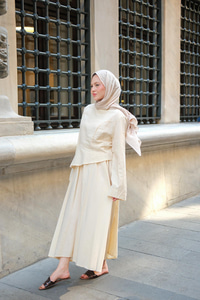 Etekli Sedef Takım Bej