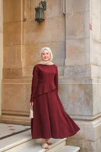 Etekli Sedef Takım Bordo