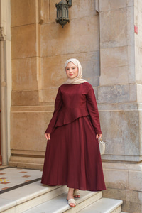 Etekli Sedef Takım Bordo