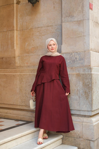 Etekli Sedef Takım Bordo