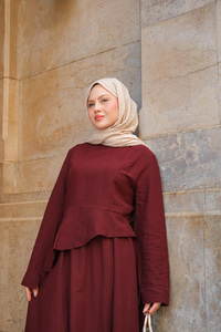 Etekli Sedef Takım Bordo