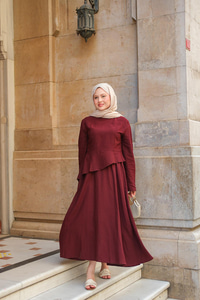 Etekli Sedef Takım Bordo