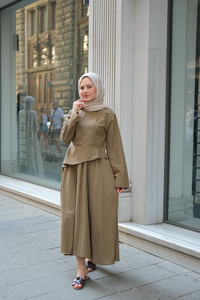 Etekli Sedef Takım Haki Yeşil