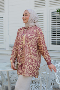 Etnik Desen Gömlek Sarı