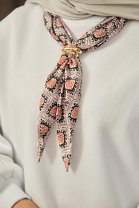 Etnik Desen İkili Takım Beyaz