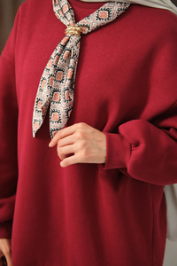 Etnik Desen İkili Takım Bordo