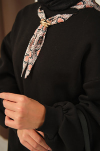 Etnik Desen İkili Takım Siyah