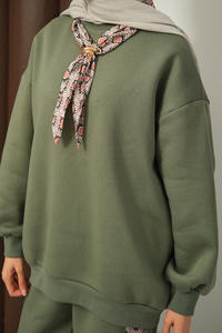 Etnik Desen İkili Takım Yeşil