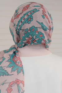 Etnik Desen Koton Şal Pudra