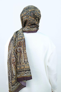 Etnik Desen Şal Acı Kahve