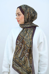 Etnik Desen Şal Acı Kahve