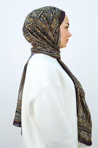 Etnik Desen Şal Acı Kahve