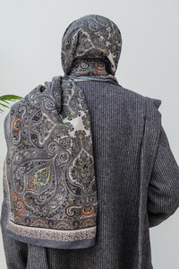 Etnik Desen Şal Antrasit