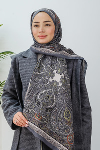 Etnik Desen Şal Antrasit
