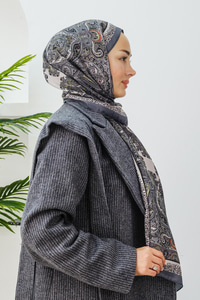 Etnik Desen Şal Antrasit