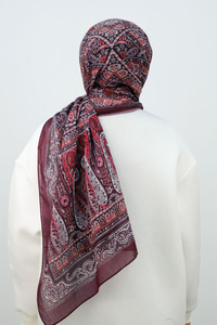 Etnik Desen Şal Bordo