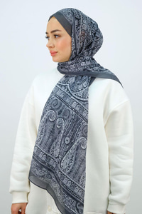 Etnik Desen Şal Gri