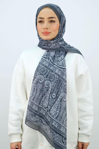 Etnik Desen Şal Gri