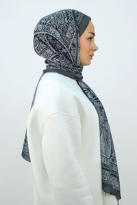 Etnik Desen Şal Gri