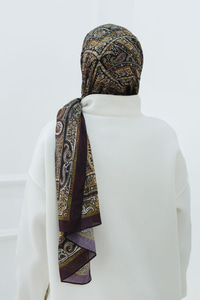 Etnik Desen Şal  Haki Yeşil