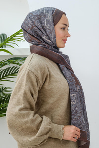 Etnik Desen Şal Kahverengi