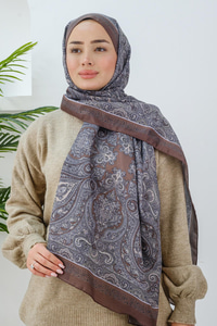 Etnik Desen Şal Kahverengi