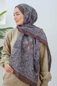 Etnik Desen Şal Kahverengi