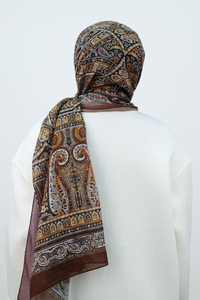 Etnik Desen Şal Kahverengi