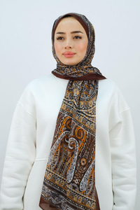 Etnik Desen Şal Kahverengi
