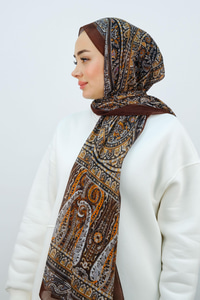 Etnik Desen Şal Kahverengi