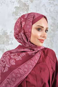 Etnik Desen Şal Mürdüm