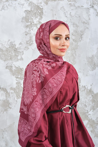 Etnik Desen Şal Mürdüm