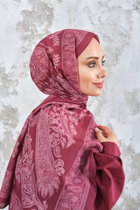 Etnik Desen Şal Mürdüm