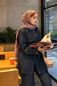 Etnik Desen Şal  Vişne Çürüğü