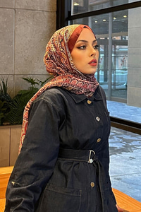 Etnik Desen Şal  Vişne Çürüğü