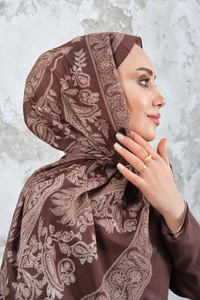 Etnik Desen Şal Yağ Yeşil