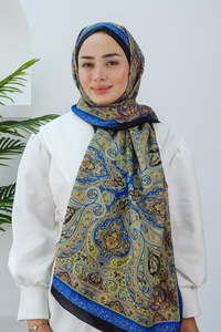 Etnik Desen Şal Yağ Yeşil