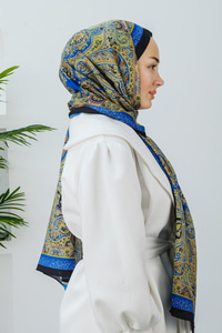 Etnik Desen Şal Yağ Yeşil