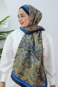 Etnik Desen Şal Yağ Yeşil