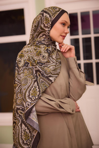 Etnik Desen Soft Şal Antrasit