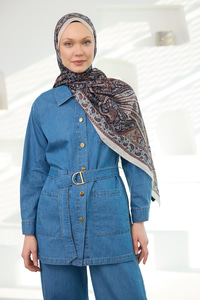 Etnik Desen Soft Şal Bej