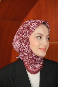 Etnik Desen Soft Şal Bordo