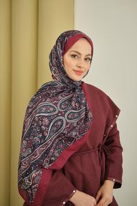 Etnik Desen Soft Şal Bordo