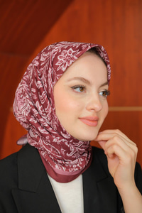 Etnik Desen Soft Şal Bordo