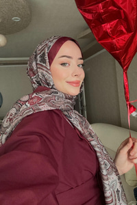 Etnik Desen Soft Şal Bordo