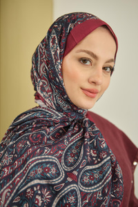 Etnik Desen Soft Şal Bordo