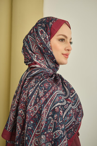 Etnik Desen Soft Şal Bordo
